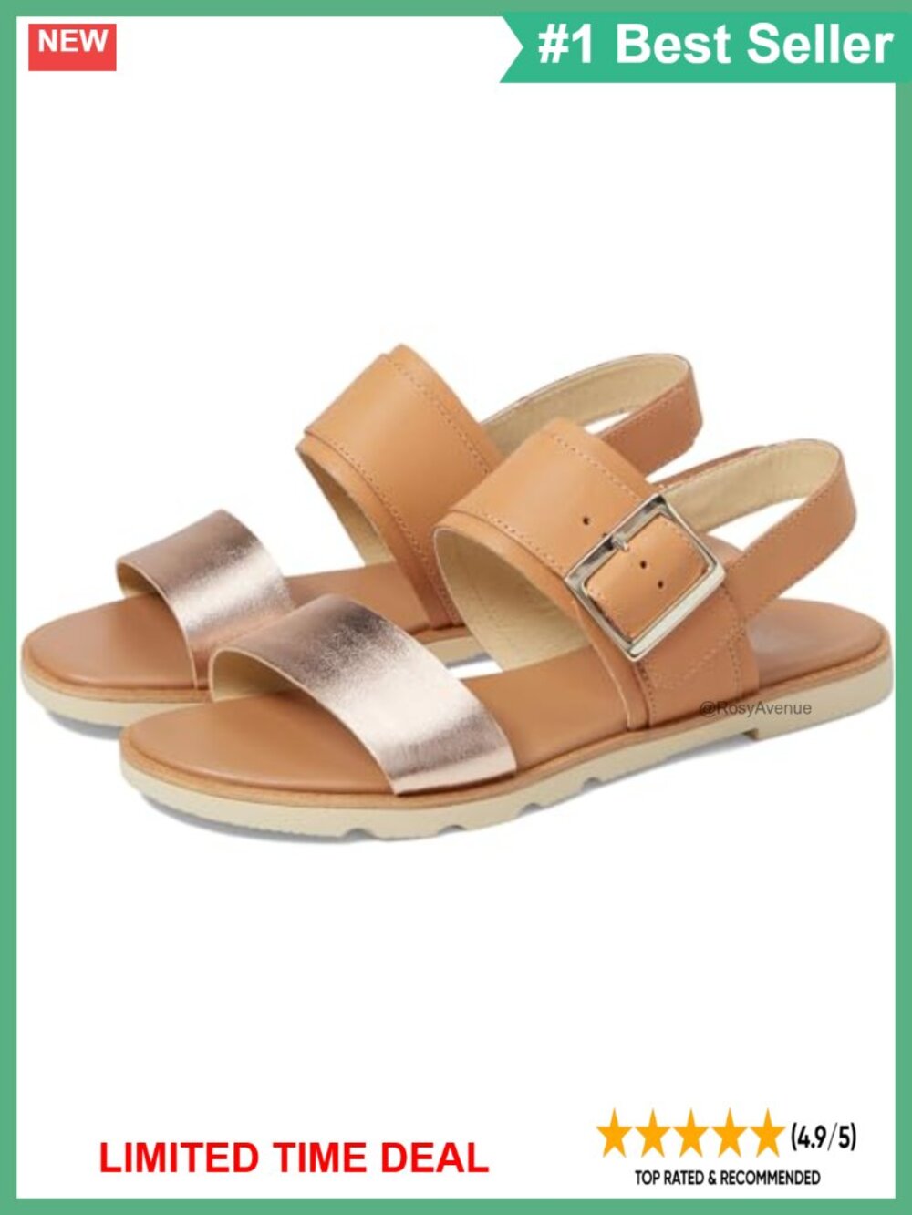 Ella III Ankle Strap Sandal Low Heel Slide Open Toe Casual Comfort